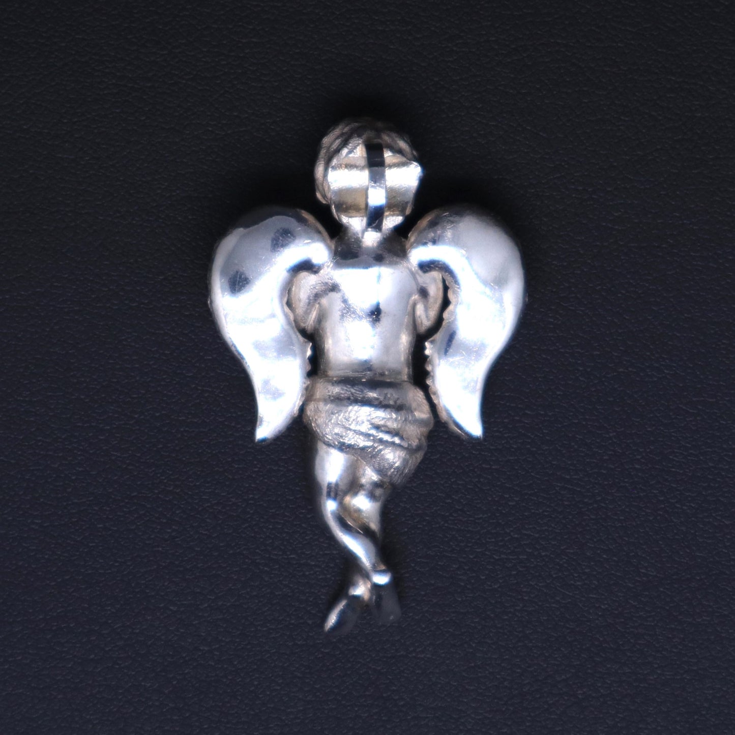 Solid Sterling Silver Praying Angel Pendant 1.75"