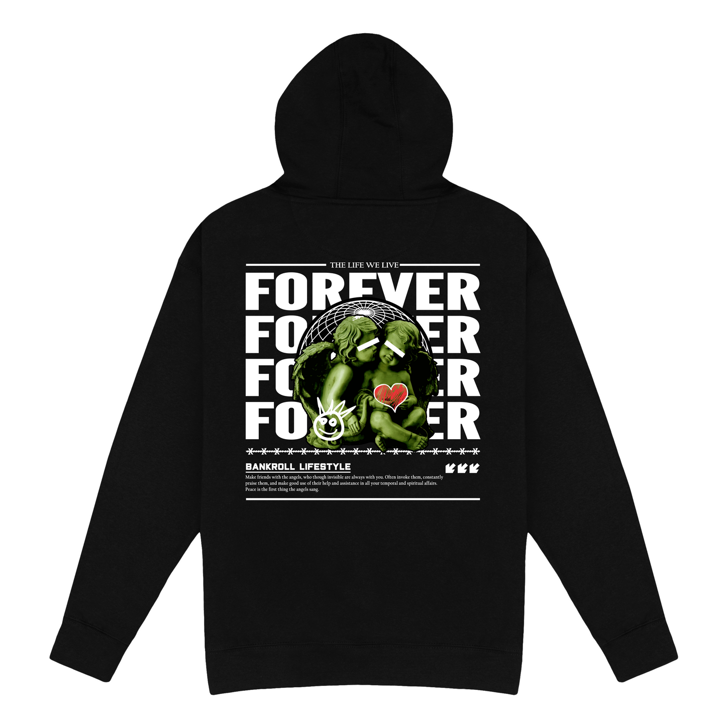 Forever Angels Pullover Hoodie - Black